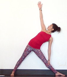 trikonasana with wall