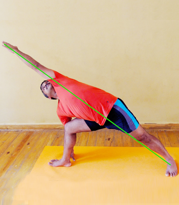 wrong alignment of utthita parsavakonasana