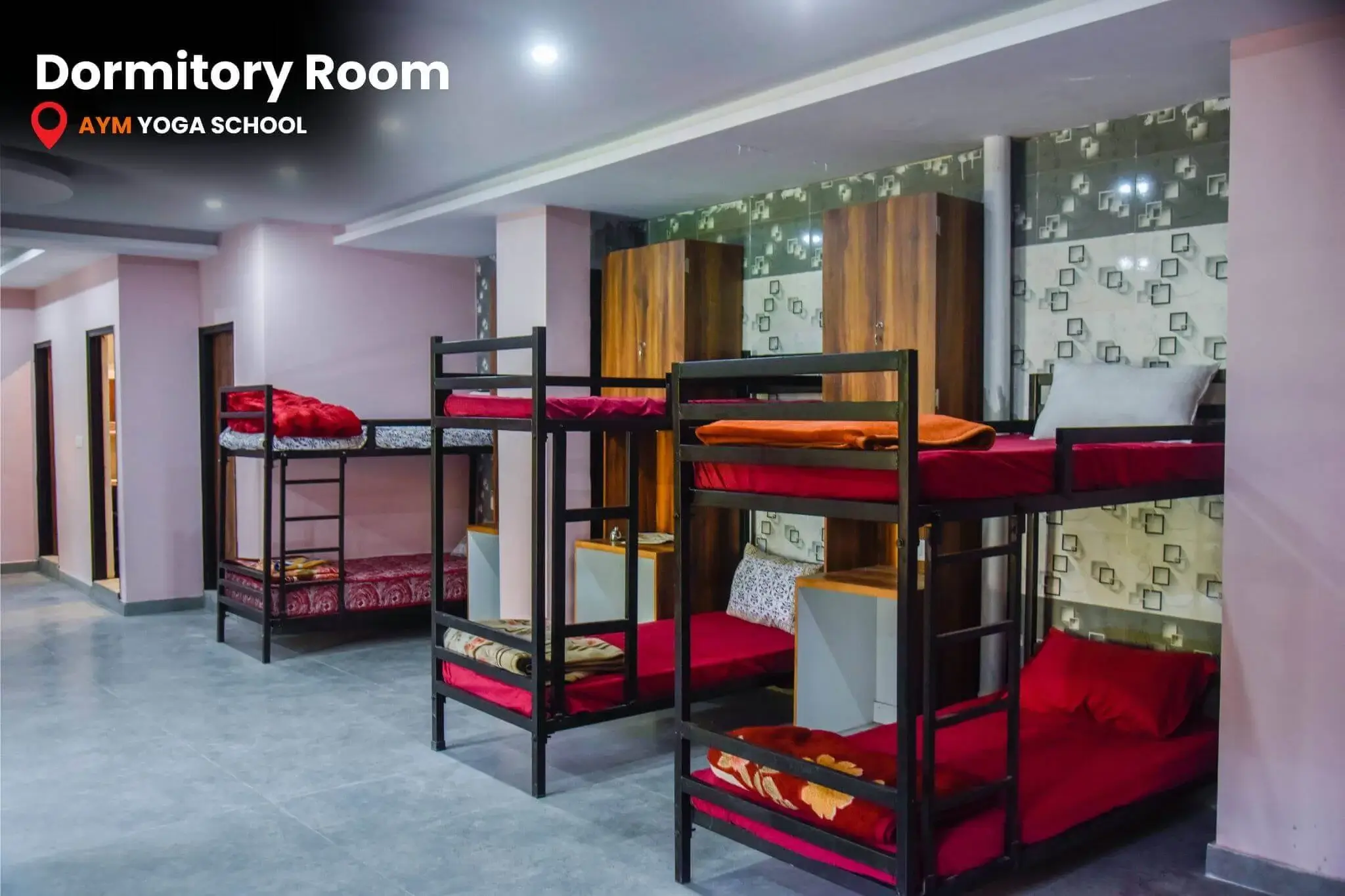 Affordable shared accommodation for male students at AYM Yoga School