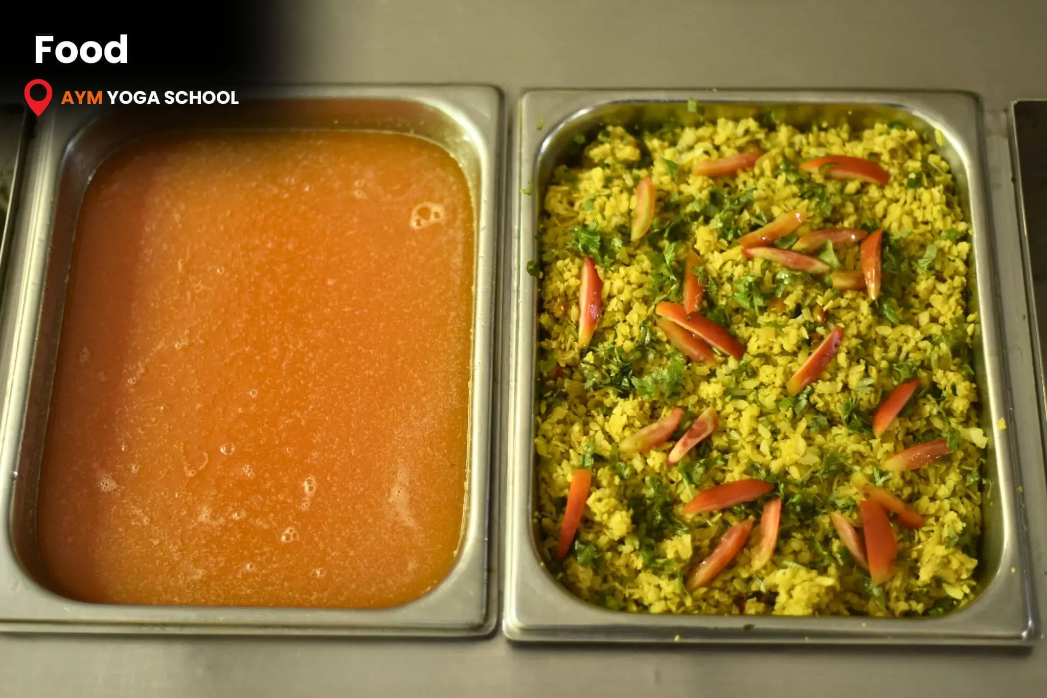 Peaceful indoor yoga studio in Rishikesh