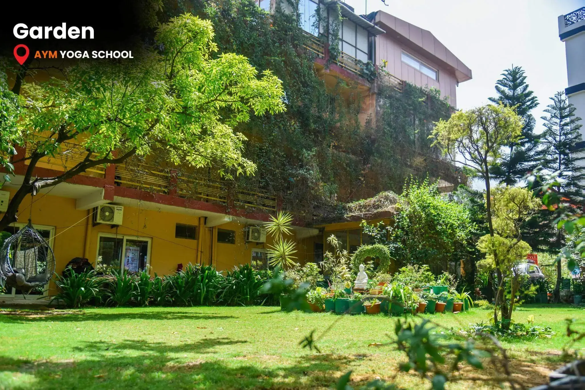 AYM Yoga School Rishikesh garden