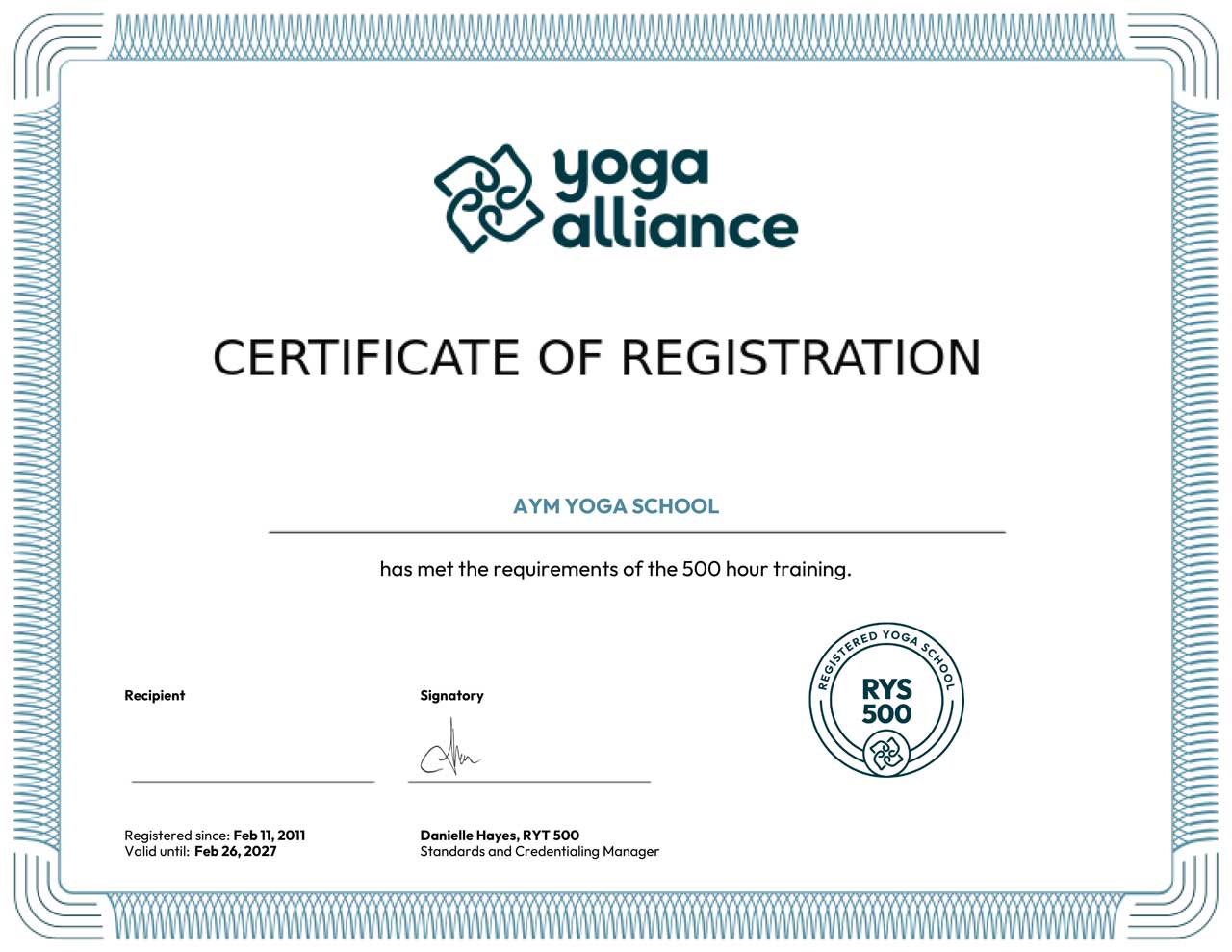 Yoga Alliance, USA